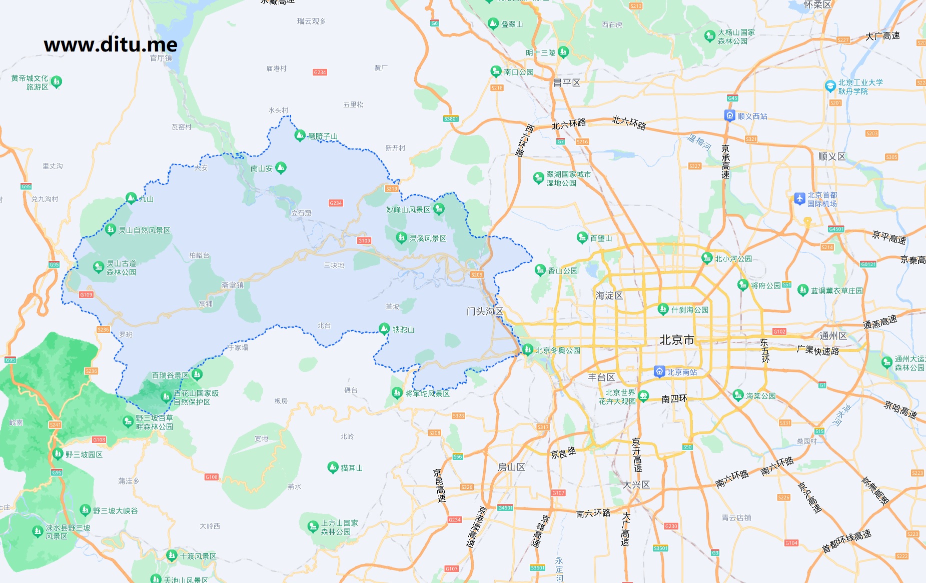 北京门头沟区行政区划，点击查看大图