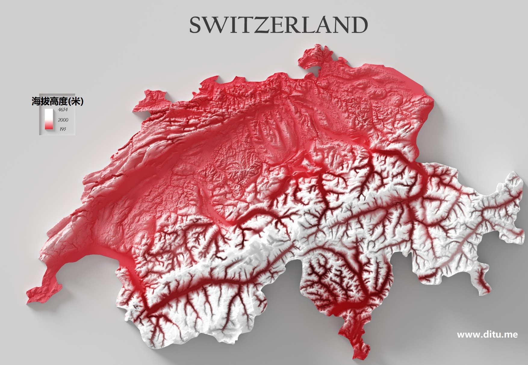 瑞士地形地貌图