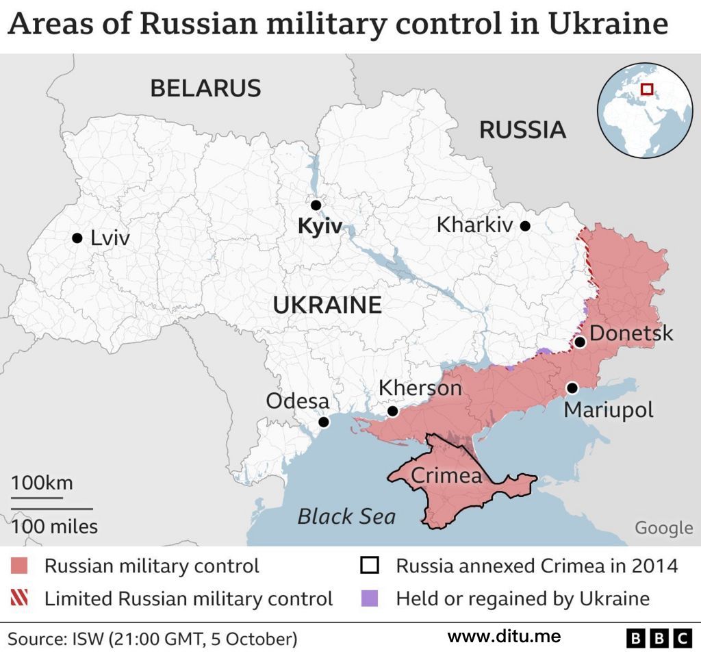 俄控乌克兰领土地图