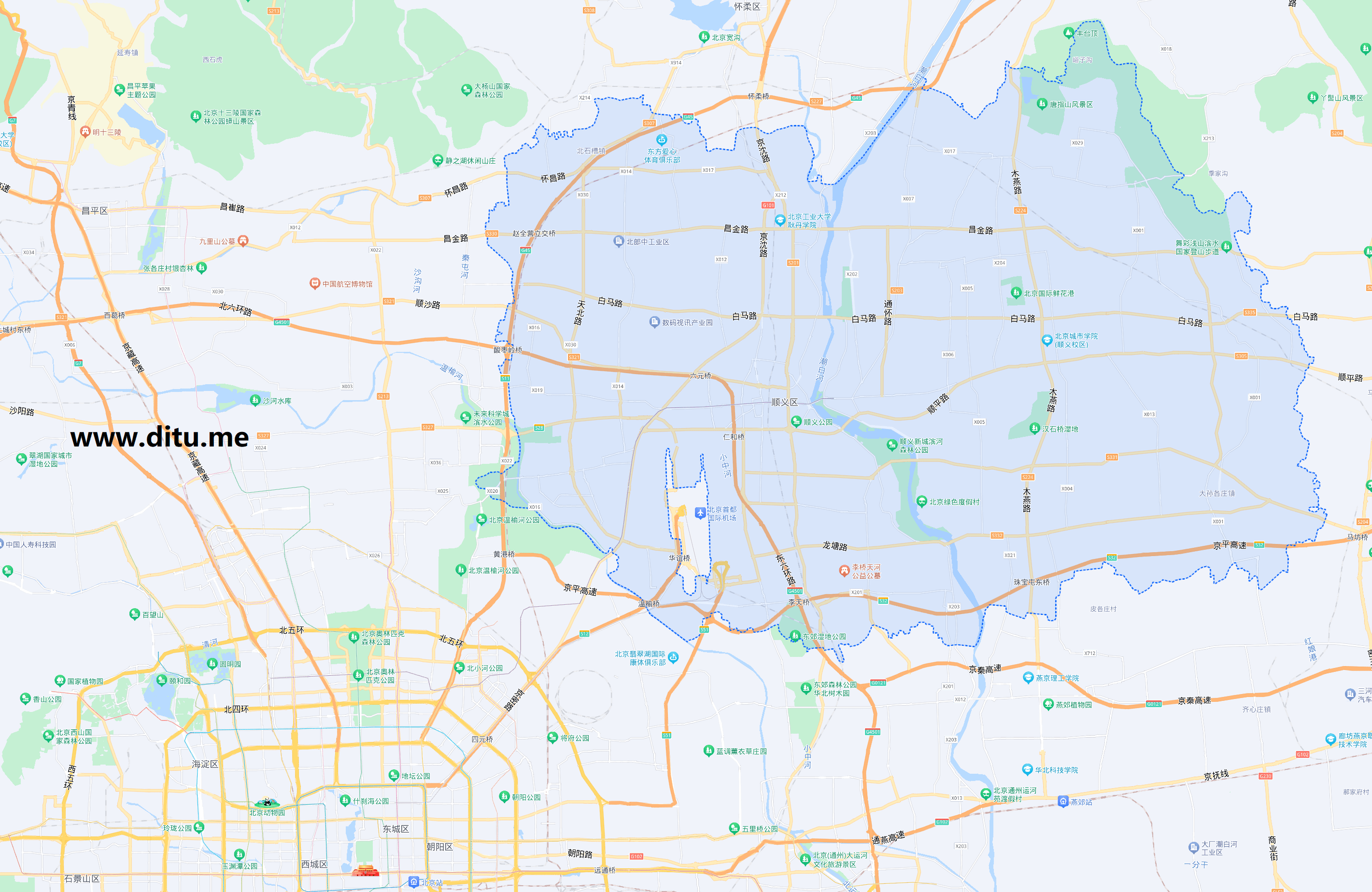 北京市顺义区行政区划图