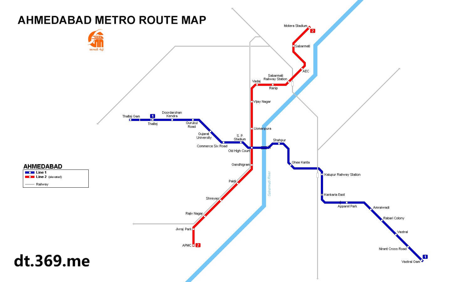 艾哈迈达巴德地铁图