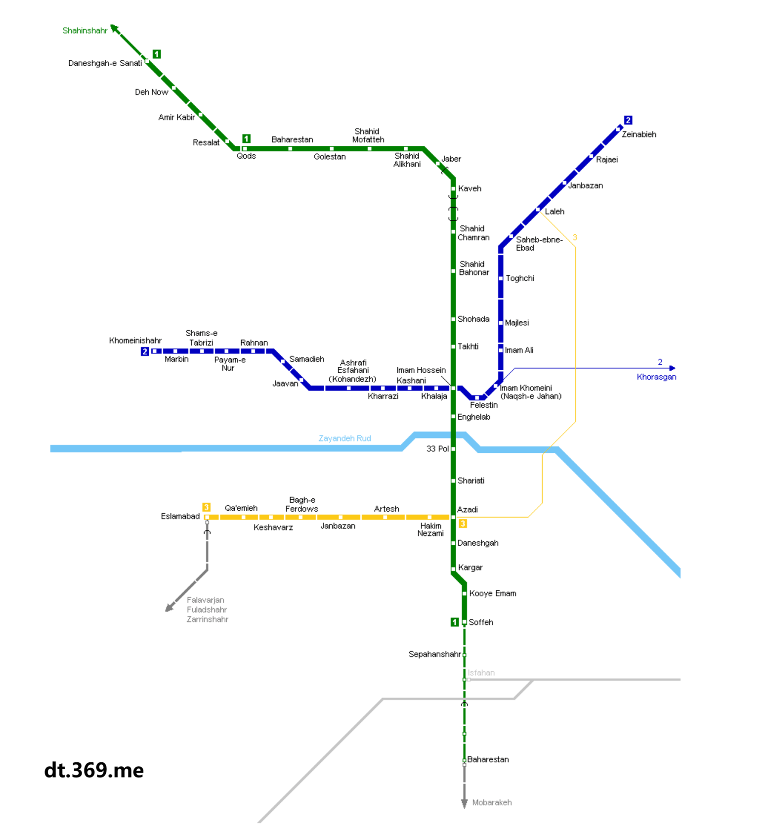伊斯法罕地铁图
