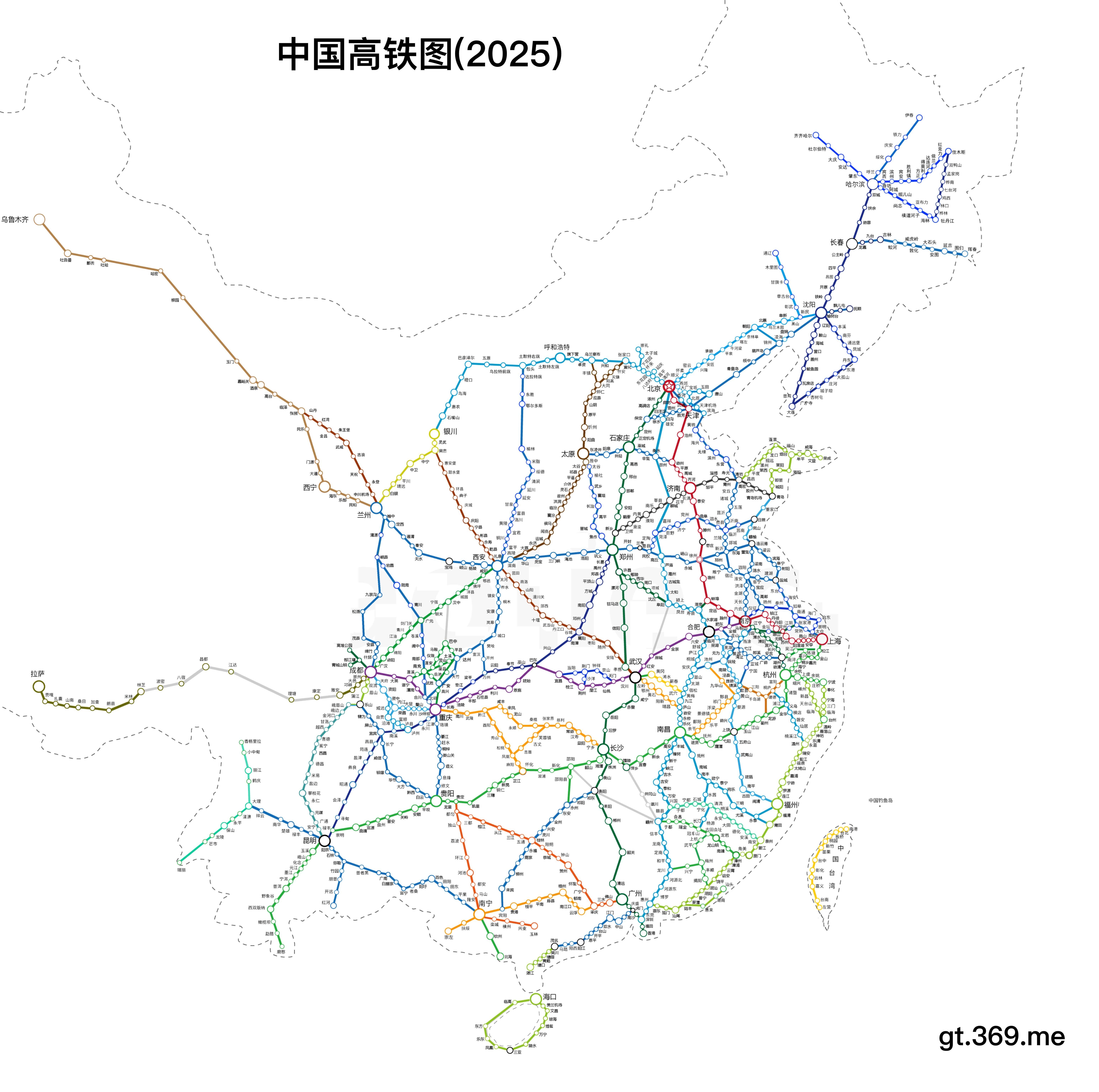 最新中国高铁图